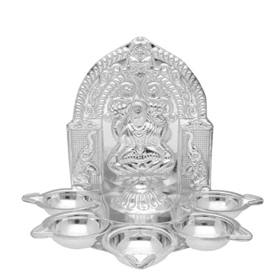 "Lakshmi Silver Diyas - JPSEP-22-118 - Click here to View more details about this Product